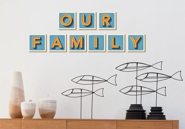 אותיות לקיר משפחה דגם Family מספר 1