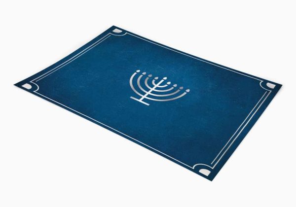 סט פלייסמנטים  לשולחן דגם חנוכיה כסף