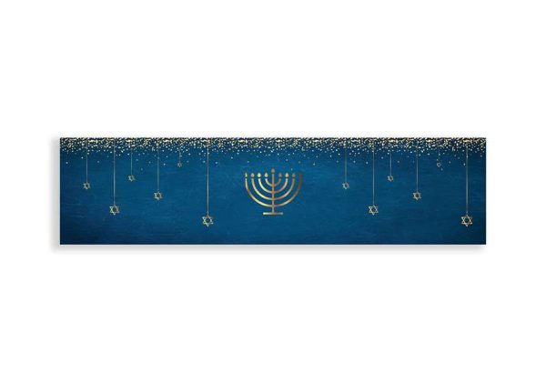 ראנר לשולחן דגם חנוכיה זהב